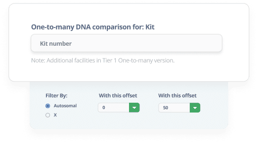 One to many comparison login page.