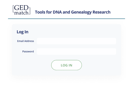 GEDmatch login screen